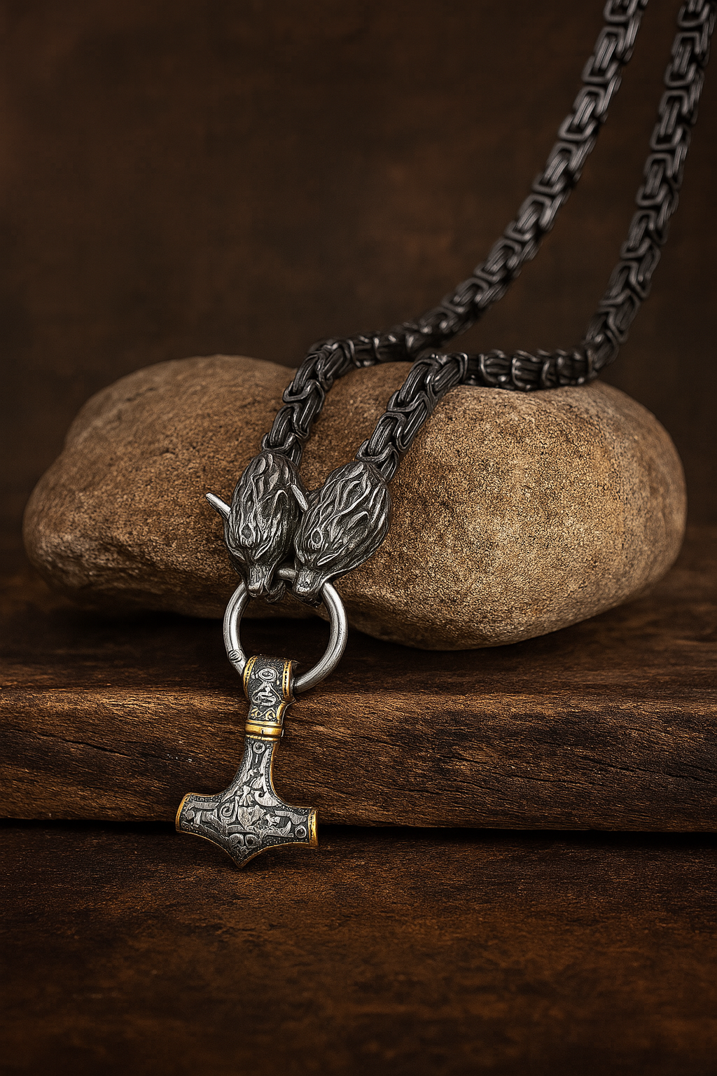 Thor's Wrath™ – Herrenarmband aus Leder und Stahl von VikingCode