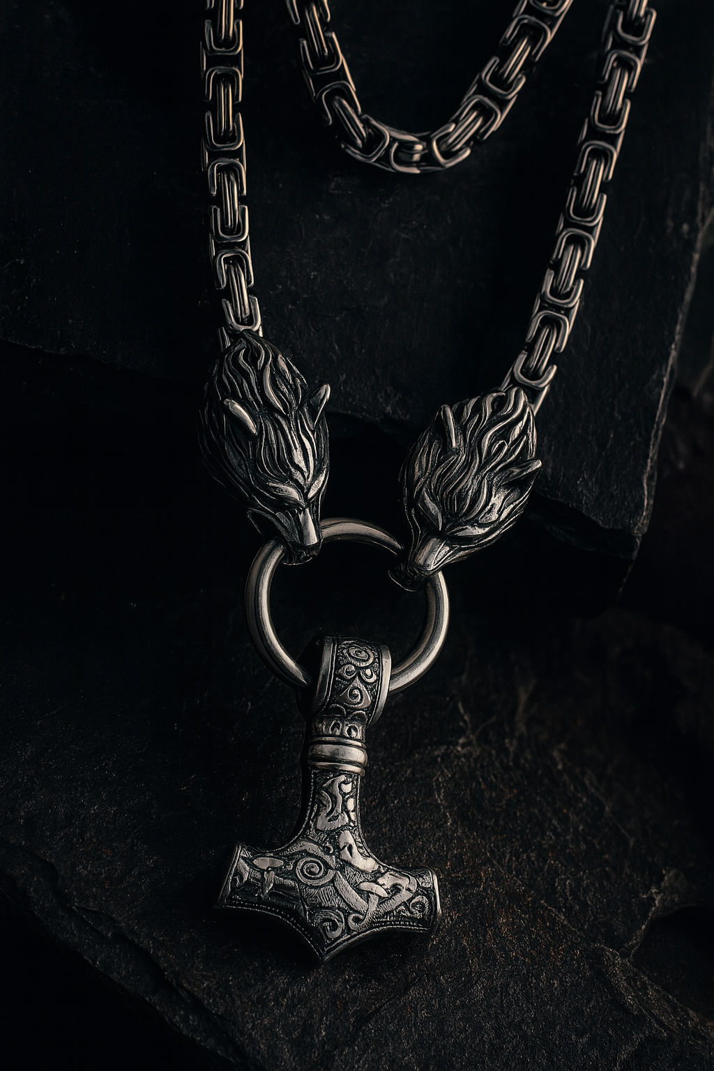 Thor's Wrath™ – Herrenarmband aus Leder und Stahl von VikingCode
