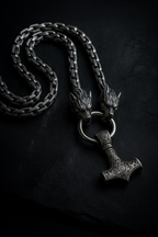 Thor's Wrath™ – Herrenarmband aus Leder und Stahl von VikingCode