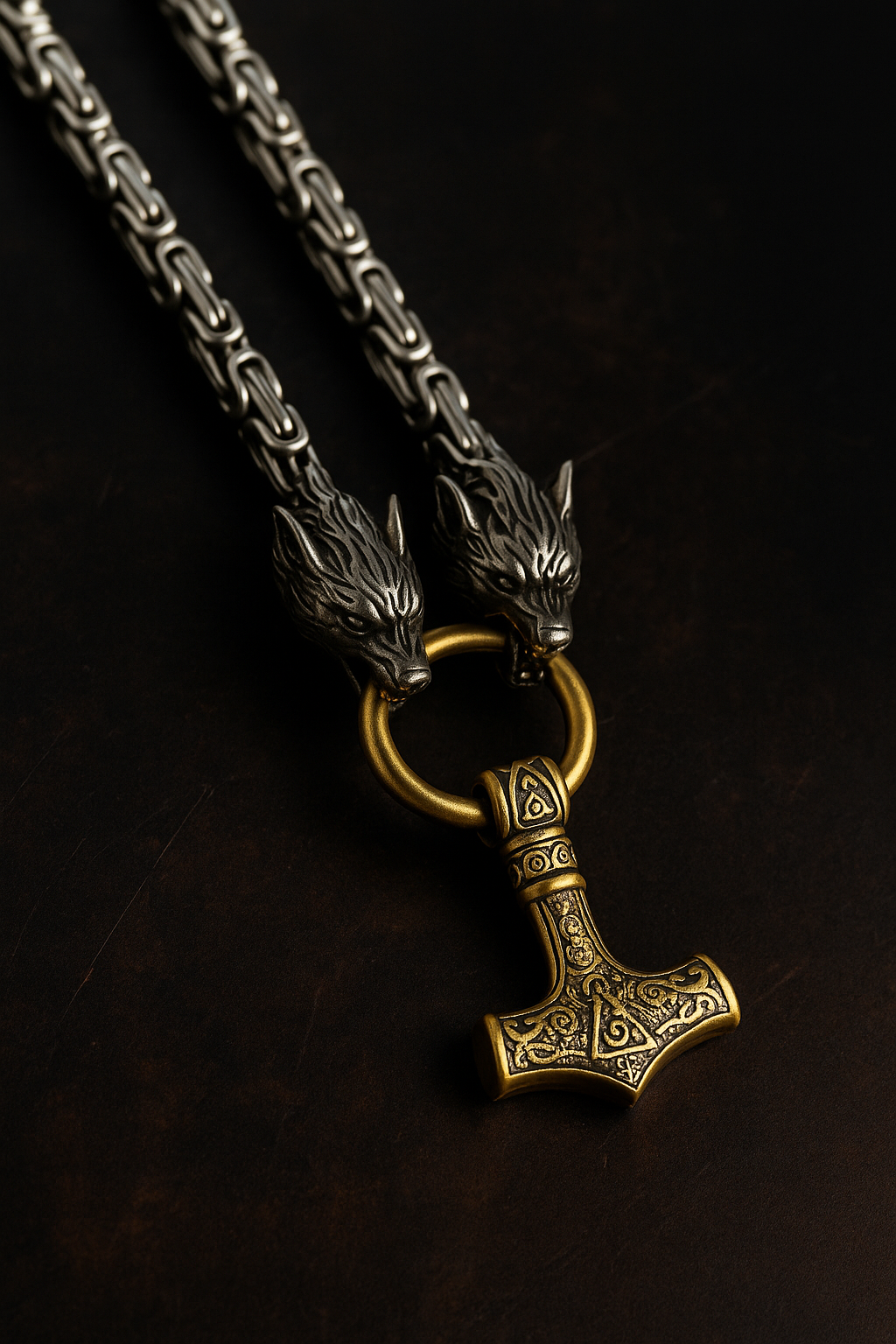 Thor's Wrath™ – Herrenarmband aus Leder und Stahl von VikingCode